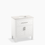 accra™ 30" bathroom vanity cabinet with sink and quartz top