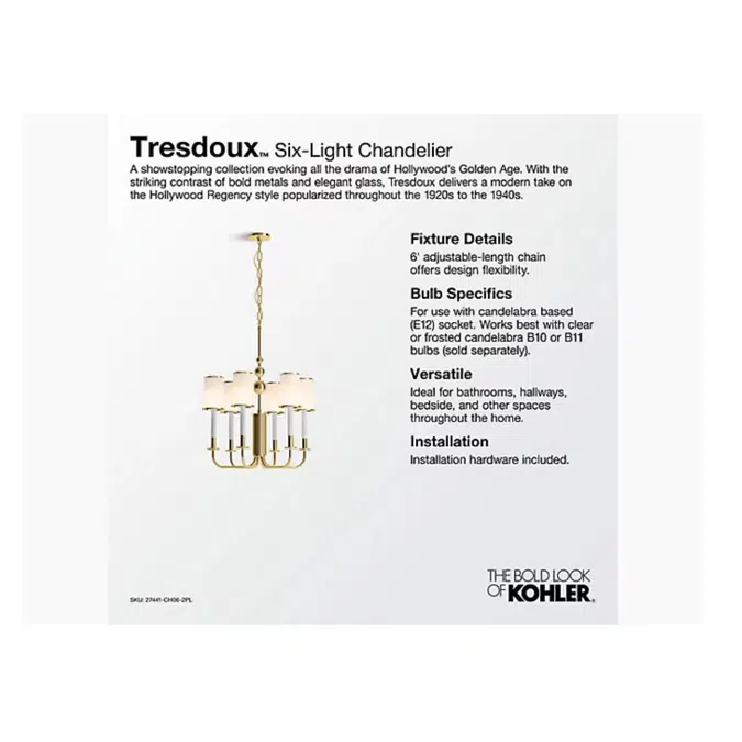 Tresdoux™ Six-light chandelier