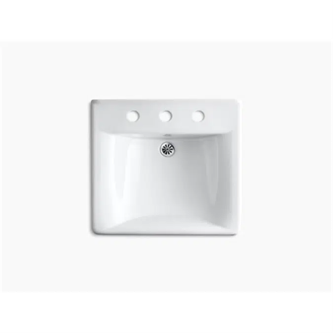 K-2053 Soho® 20" x 18" wall-mount/concealed arm carrier bathroom sink with 8" widespread faucet holes