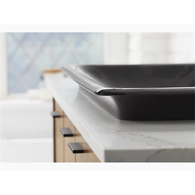 K-20212-P5 Iron Plains® Trough Rectangle Drop-in/undermount vessel bathroom sink with Iron Black painted underside
