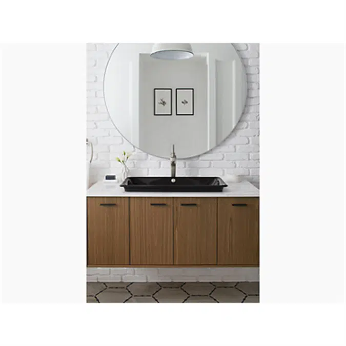 K-20212-P5 Iron Plains® Trough Rectangle Drop-in/undermount vessel bathroom sink with Iron Black painted underside