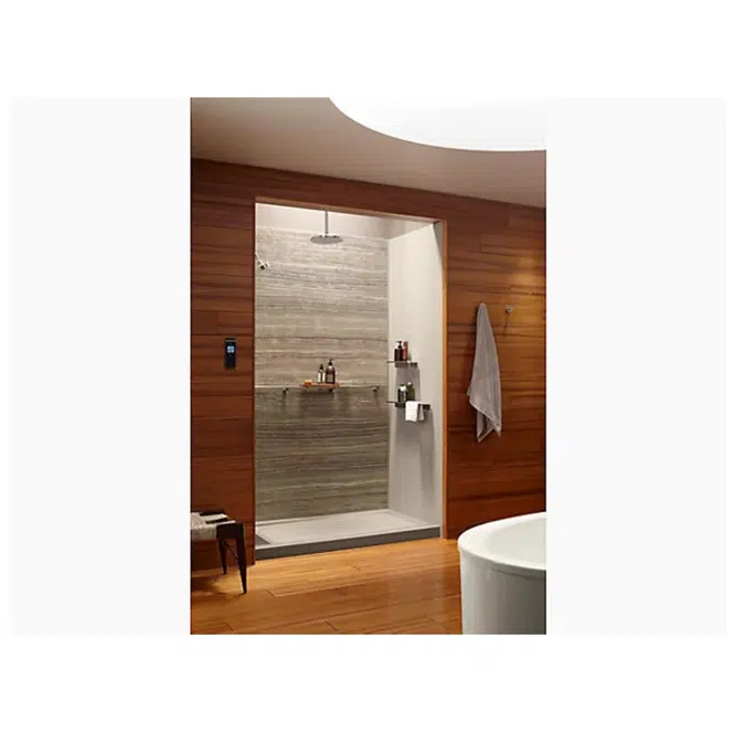 K-9163 Bellwether® 60" x 32" single-threshold shower base with left center drain