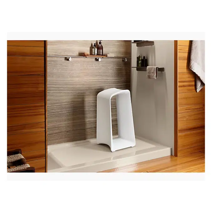 K-9163 Bellwether® 60" x 32" single-threshold shower base with left center drain