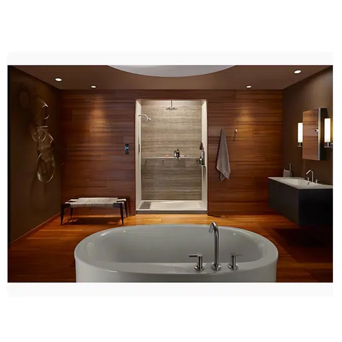K-9163 Bellwether® 60" x 32" single-threshold shower base with left center drain