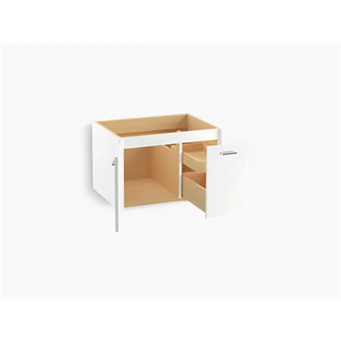 K-99541-R Jute® 30" wall-hung bathroom vanity cabinet with 1 door and 1 drawer on right