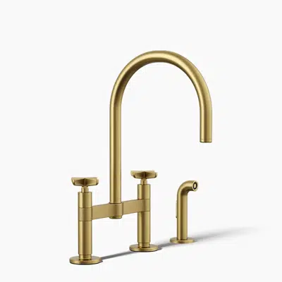 Image for Billet™ Two-hole bridge kitchen sink faucet with side sprayer