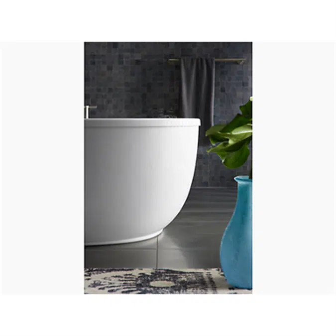 K-6369 Sunstruck® 65-1/2" x 35-1/2" oval freestanding bath with fluted shroud and center drain