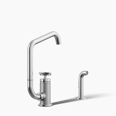 obraz dla Billet™ Single-handle bar sink faucet with two-function extended-reach spout and side sprayer