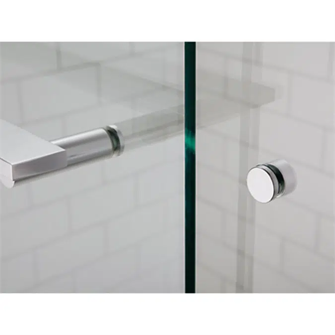 K-707106-L Revel® Sliding shower door, 76" H x 44-5/8 - 47-5/8" W, with 5/16" thick Crystal Clear glass
