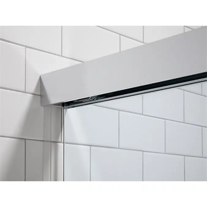 K-707106-L Revel® Sliding shower door, 76" H x 44-5/8 - 47-5/8" W, with 5/16" thick Crystal Clear glass