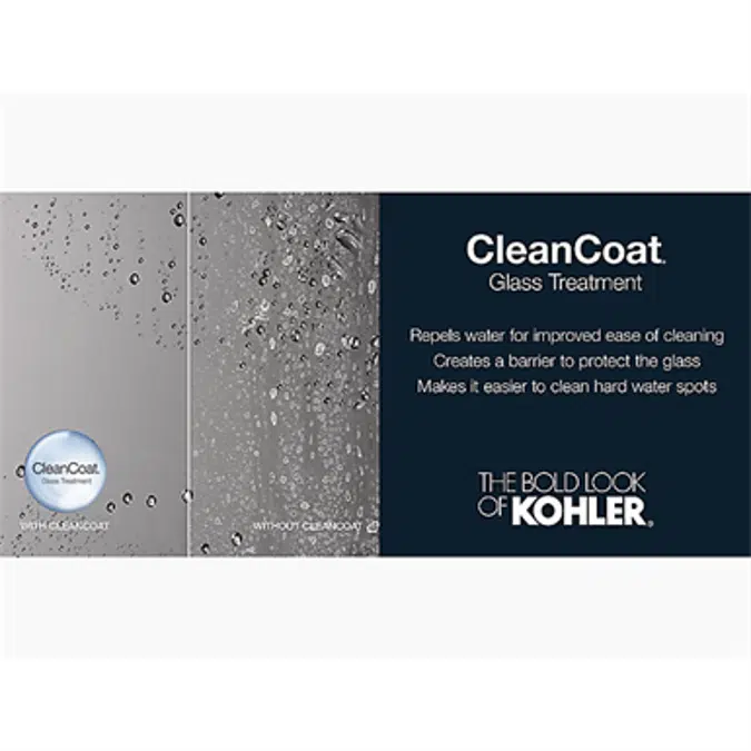 K-707106-L Revel® Sliding shower door, 76" H x 44-5/8 - 47-5/8" W, with 5/16" thick Crystal Clear glass