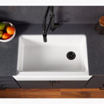 riverby® 35-3/4" undermount single-bowl farmhouse workstation kitchen sink