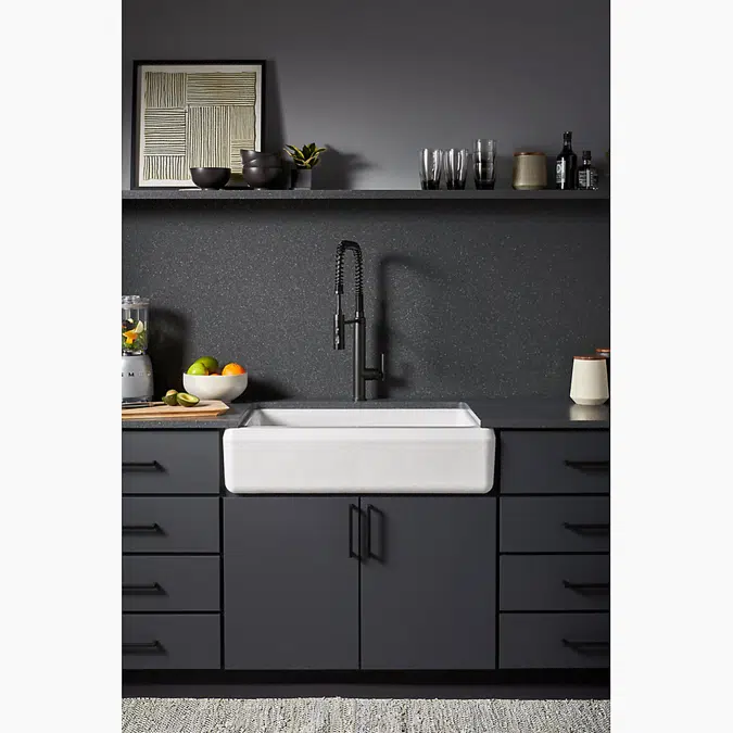 Riverby® 35-3/4" undermount single-bowl farmhouse workstation kitchen sink