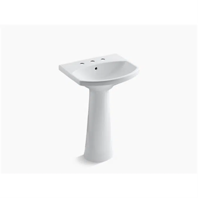 K-2362-8 Cimarron® Pedestal bathroom sink with 8" widespread faucet holes