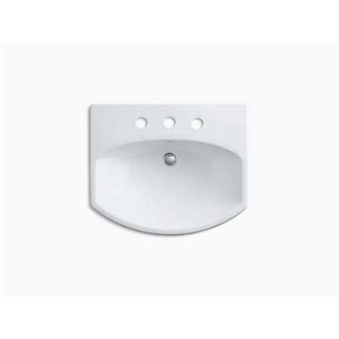 K-2362-8 Cimarron® Pedestal bathroom sink with 8" widespread faucet holes