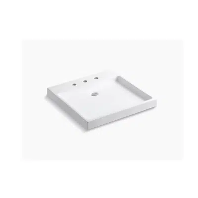 imagen para K-2314-8 Purist® Wading Pool® Fireclay vessel bathroom sink with 8" widespread faucet holes