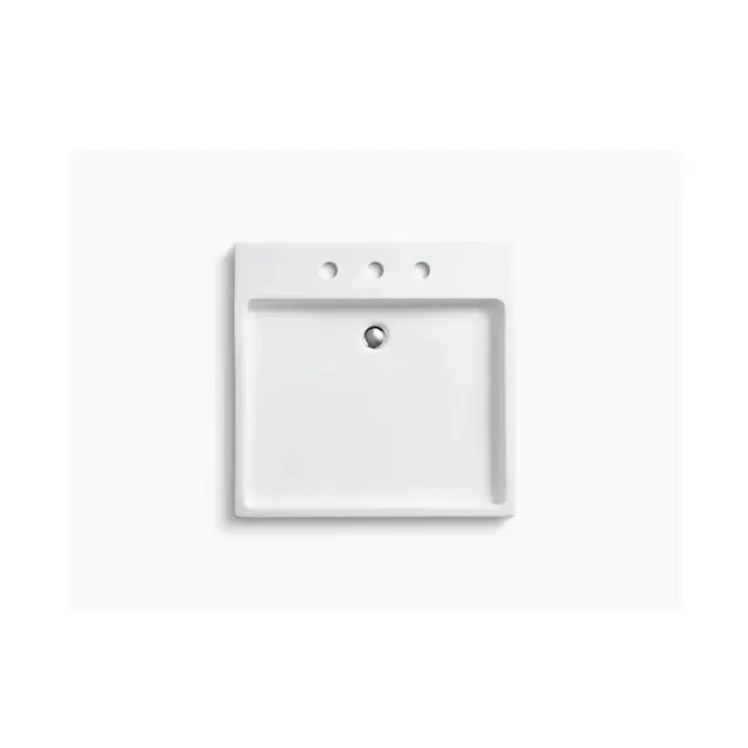 K-2314-8 Purist® Wading Pool® Fireclay vessel bathroom sink with 8" widespread faucet holes