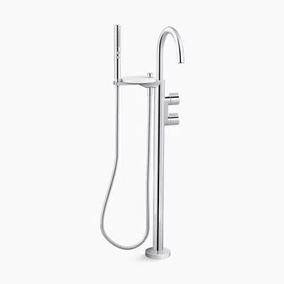 Image for Components® Floor-mount bath filler trim with lever handles and handshower