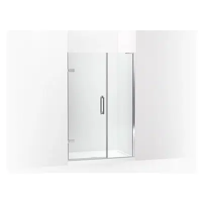 Image for K-27607-10L Components™ Frameless pivot shower door, 71-3/4" H x 46 - 46-3/4" W, with 3/8" thick Crystal Clear glass