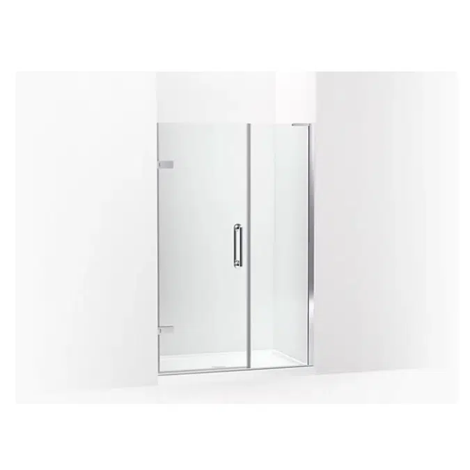 K-27607-10L Components™ Frameless pivot shower door, 71-3/4" H x 46 - 46-3/4" W, with 3/8" thick Crystal Clear glass