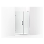 k-27607-10l components™ frameless pivot shower door, 71-3/4" h x 46 - 46-3/4" w, with 3/8" thick crystal clear glass