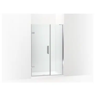 K-27604-10L Composed® Frameless pivot shower door, 71-3/4" H x 45-1/4 - 46" W, with 3/8" thick Crystal Clear glass için görüntü