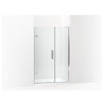 k-27604-10l composed® frameless pivot shower door, 71-3/4" h x 45-1/4 - 46" w, with 3/8" thick crystal clear glass