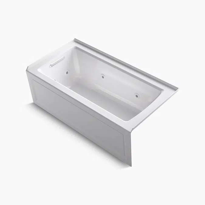 Archer® 60" x 30" alcove whirlpool bath, left drain
