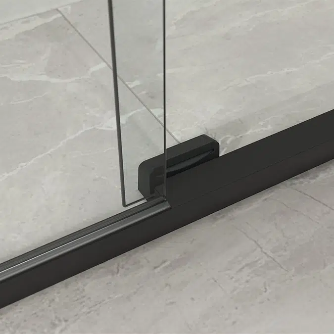 Elate™ Tall Sliding shower door, 75-1/2" H x 44-1/4 - 47-5/8" W, with heavy 5/16" thick Crystal Clear glass with privacy band