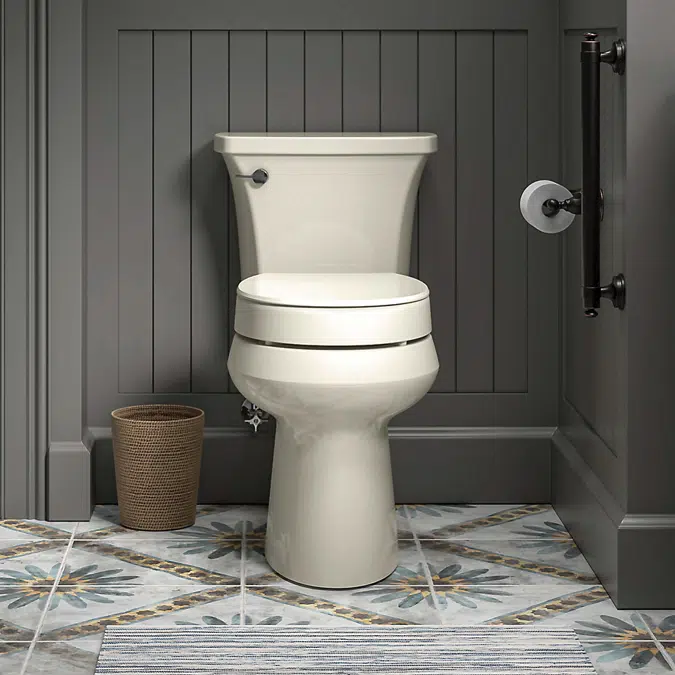 Hyten™ Elevated Quiet-Close™ round-front toilet seat