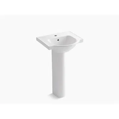 Image for K-5265-1 Veer® 21" pedestal bathroom sink with single faucet hole