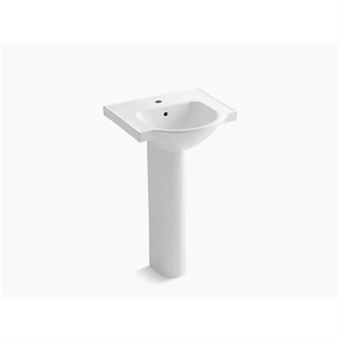 K-5265-1 Veer® 21" pedestal bathroom sink with single faucet hole
