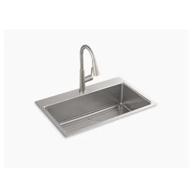 K-R31466-1PC Prologue® 33" x 22" x 9" top-mount/undermount single-bowl kitchen sink kit图像