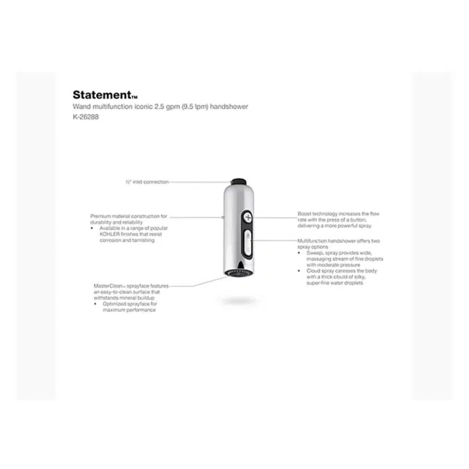 K-26288-G Statement™ Wand multifunction iconic 1.75 gpm handshower