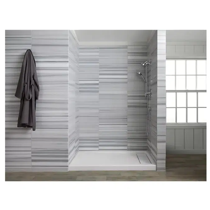 K-9166 Bellwether® 60" x 32" single-threshold shower base with right offset drain
