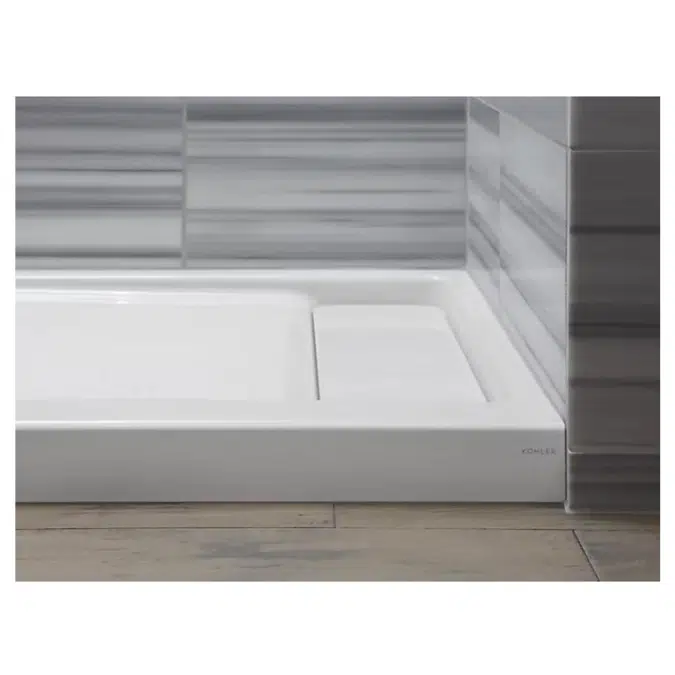 K-9166 Bellwether® 60" x 32" single-threshold shower base with right offset drain