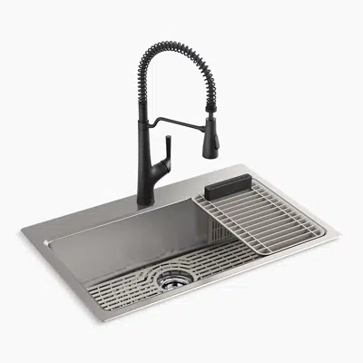 kép a termékről - Pro-Function™ 33" top-/undermount single-bowl workstation kitchen sink kit