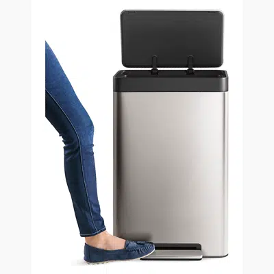 Image for 13-gallon stainless steel step trash can