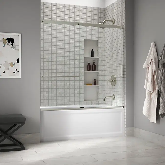 Elate™ 56-3/4" H sliding bath door with 1/4" - thick glass