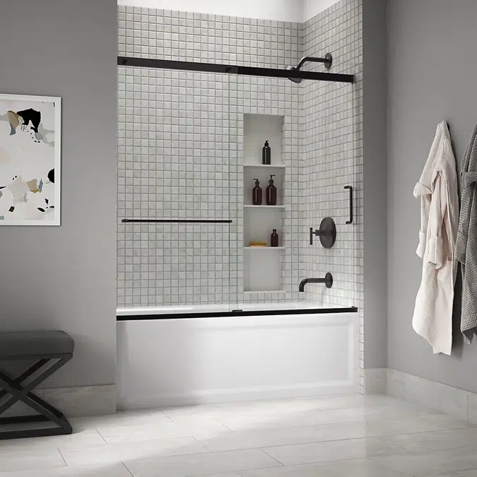 Elate™ 56-3/4" H sliding bath door with 1/4" - thick glass