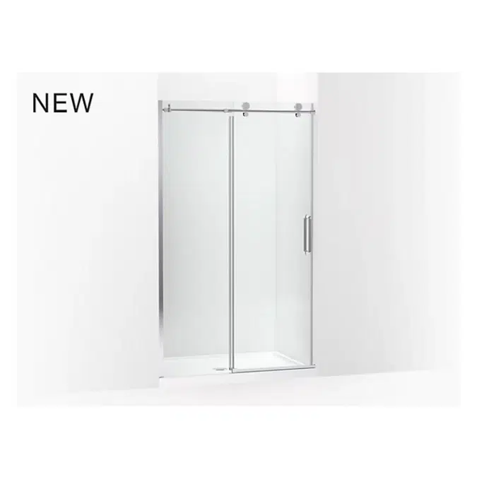 K-707625-8L Cursiva™ Sliding shower door, 78" H x 44-1/8 - 47-7/8" W, with 5/16" thick Crystal Clear glass