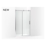 k-707625-8l cursiva™ sliding shower door, 78" h x 44-1/8 - 47-7/8" w, with 5/16" thick crystal clear glass