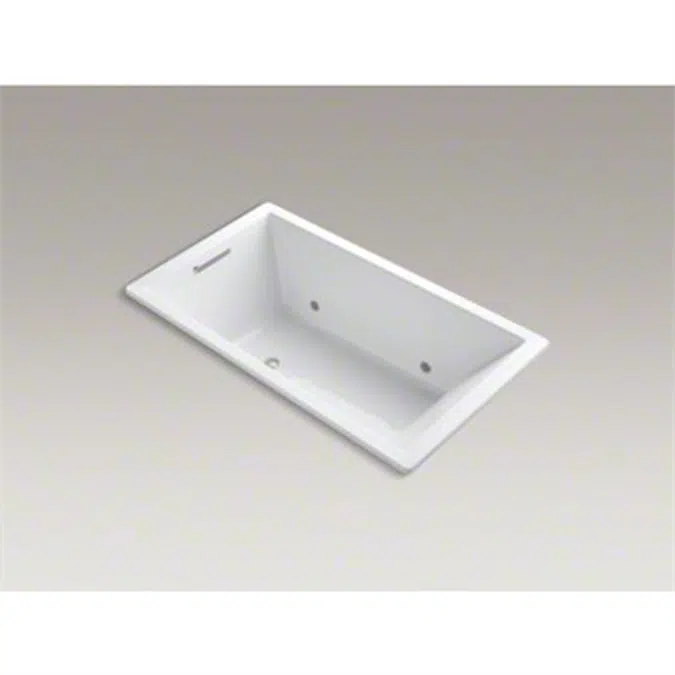 K-1173-vbc Underscore® Rectangle 66" x 36" drop-in VibrAcoustic® bath with end drain and chromatherapy