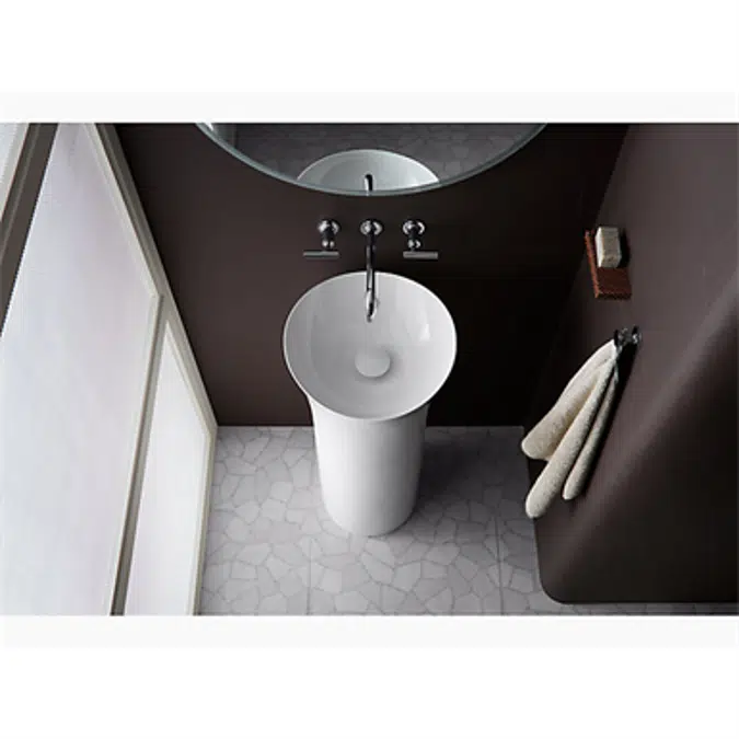 K-20701-N Veil™ pedestal bathroom sink without overflow