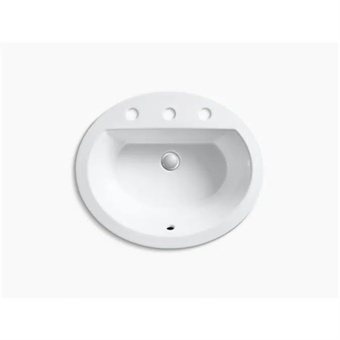 K-2699-8 Bryant® Oval Drop-in bathroom sink with 8" widespread faucet holes