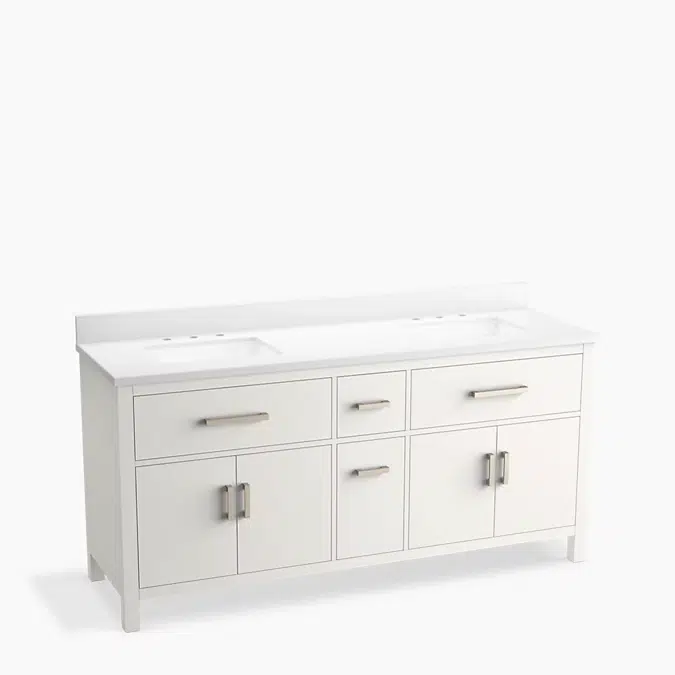 Kresla™ 72" bathroom vanity cabinet with sinks and quartz top