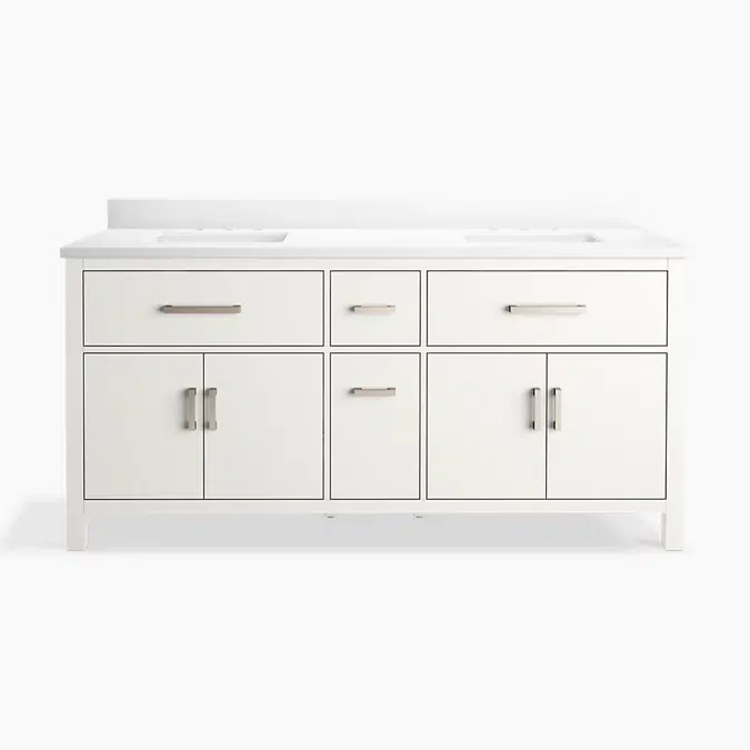 Kresla™ 72" bathroom vanity cabinet with sinks and quartz top