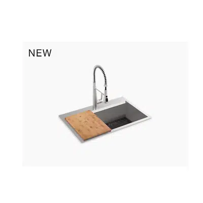 K-RC78957-1PC Pro-Inspired 33" x 22" x 9" top-mount/undermount single-bowl kitchen sink kit图像