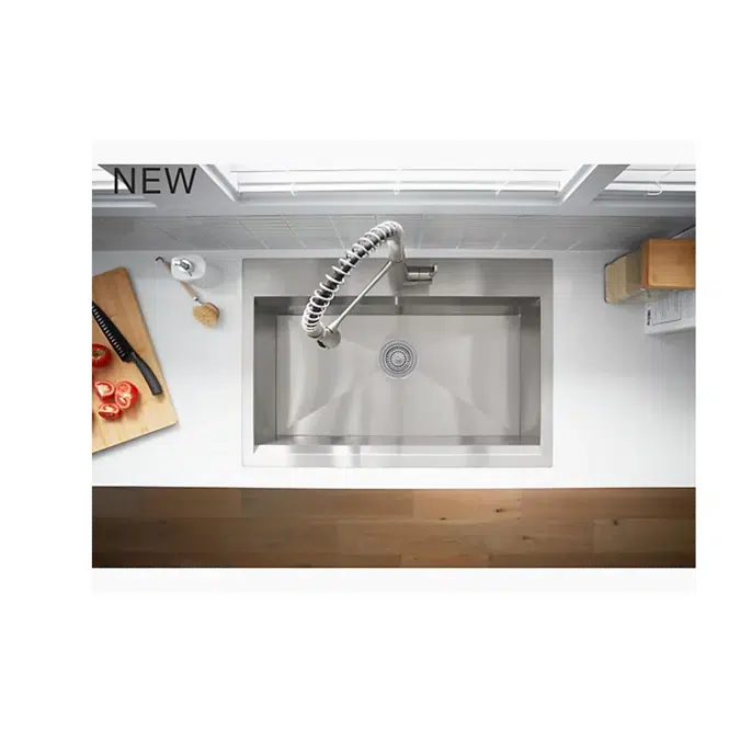 K-RC78957-1PC Pro-Inspired 33" x 22" x 9" top-mount/undermount single-bowl kitchen sink kit