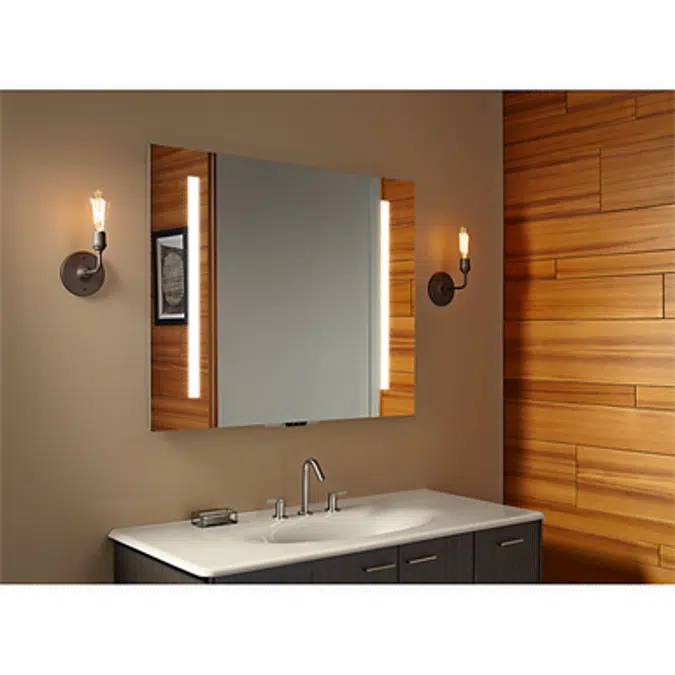 Verdera Voice 40 in. W x 33 in. H Frameless Wall Mirror with Amazon Alexa Verdera Voice 40 in. W x 33 in. H Frameless Wall Mirror with Amazon Alexa